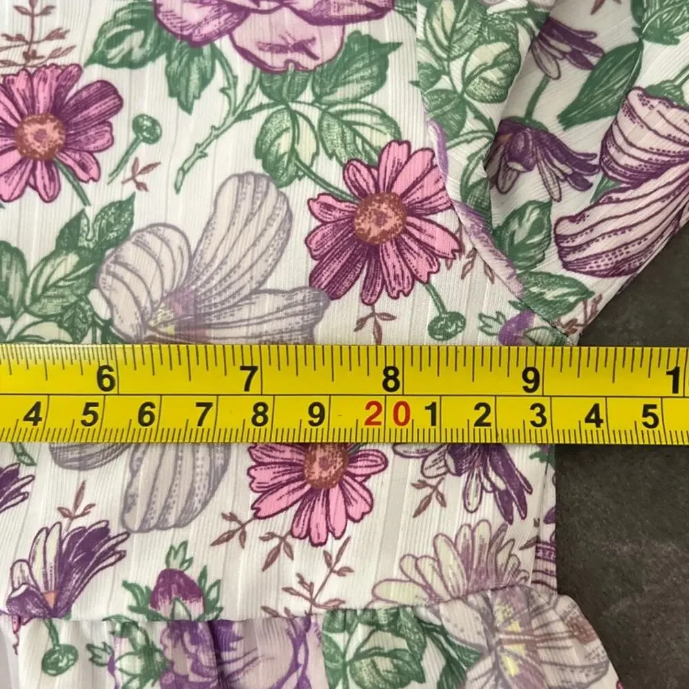 PatPat 3-6M Ruffled One Piece Floral Toddler